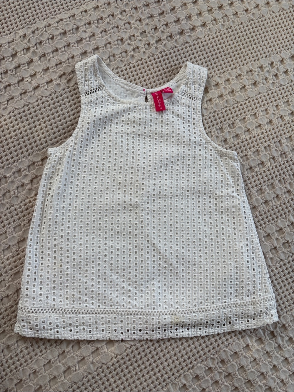 Lilly Pulitzer for Target White Eyelet Tank Top 100% cotton